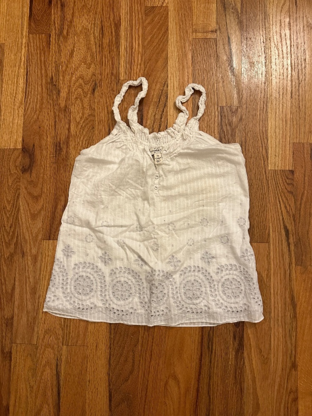 Vintage Y2K Abercrombie & Fitch XS White Eyelet Embroidered Cami Tank Top